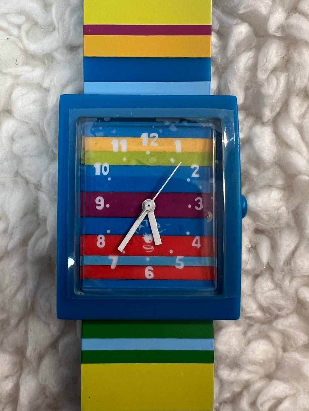 Whimsy by Tatiri for Crocodile Creek Silicone Blue Rainbow Stripe Kids Watch - Picture 4 of 6